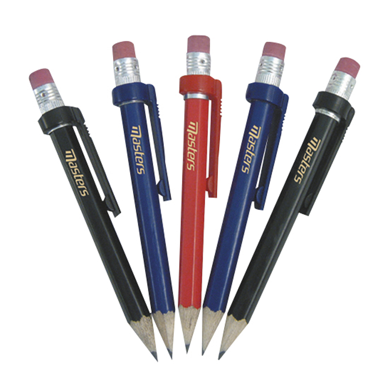 Masters Wood Pencils with Clip and Eraser 5 Pack